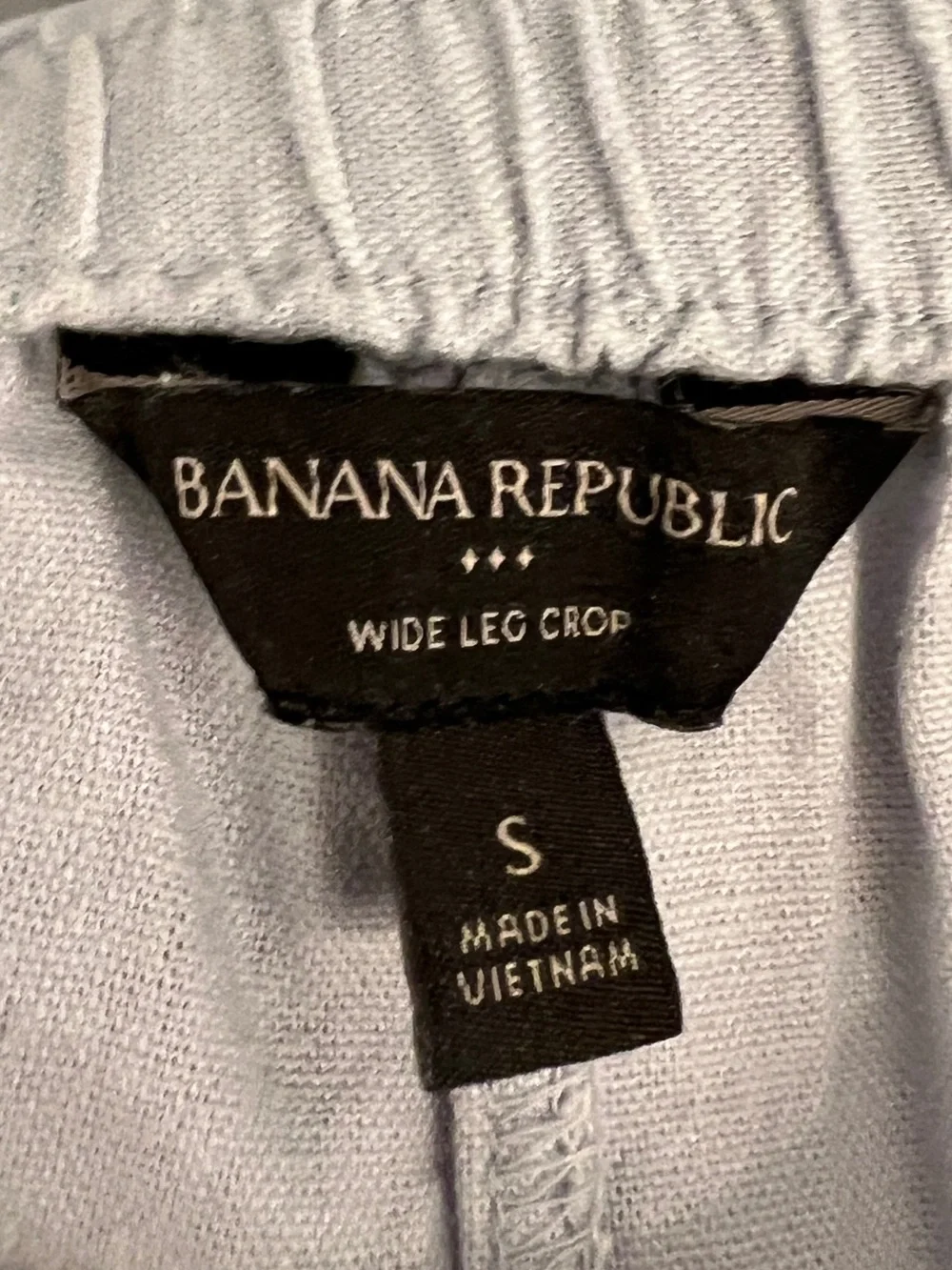 BANANA REPUBLIC Women’s Light Blue Linen Blend Drawstring Wide Leg Crop Pants